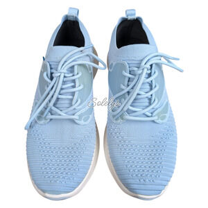 Vessi Everyday Move Womens 10 Sky Blue Waterproof Knit Dyma-Tex Lace Up Sneaker